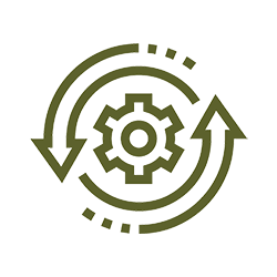 FlcCircleGreen illustration of a gear with arrows in a circular motion