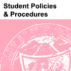 Image of partial Fort Lewis College seal with text 'Student Policies & Procedures' above it