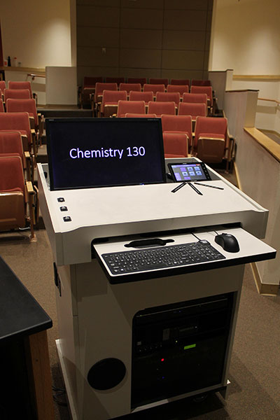 Chemistry 130 workstation and projector controls