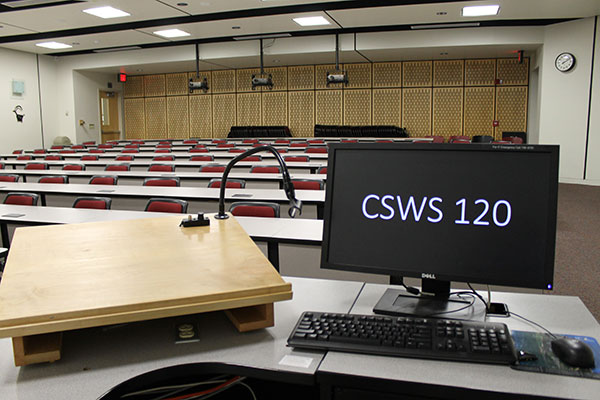 CSWS Room 120 workstation and Lecture Hall View