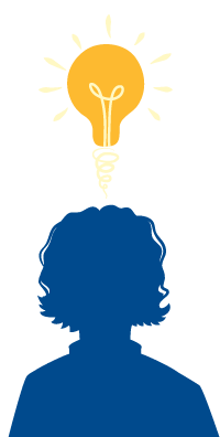 Hawk Tank lightbulb illustration over silhouetted person