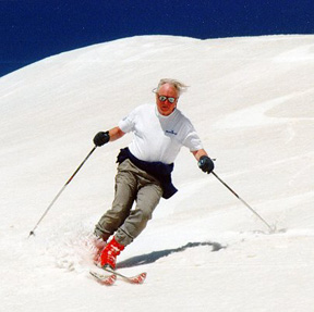 Charlie skiing