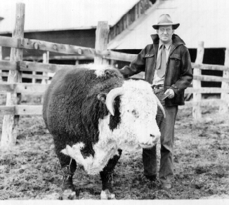 Dr. Stonaker with bull