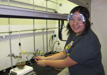 Student working in the lab.