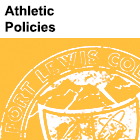 Image of partial Fort Lewis College seal with text 'Athletic Policies' above it