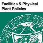 Image of partial Fort Lewis College seal with the text 'Facilities & Physical Plant Policies' above it