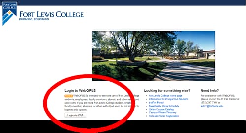 Log into WebOpus using the Login via CAS button