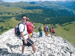 Fort Lewis College students hiking engineer mountain