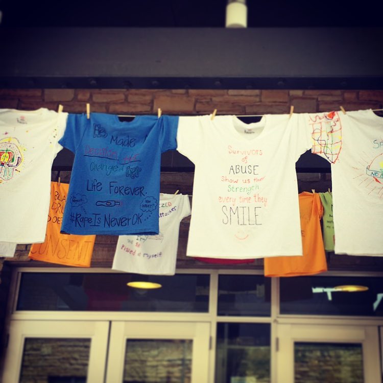 The Clothesline Project t-shirts.
