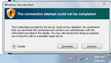Windows Security Alert Dialog