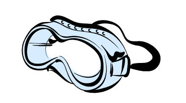 drawing of safety goggles